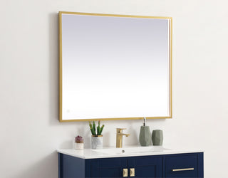 Pier 30x36 inch LED mirror with adjustable color temperature 3000K/4200K/6400K in brass