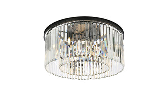 Sydney 8 light Matte Black Flush Mount Clear Royal Cut Crystal