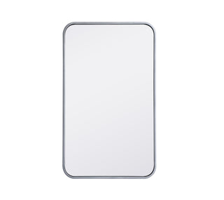 Soft corner metal rectangular mirror 18x30 inch in Silver