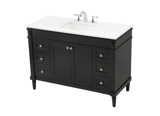 48 inch Single bathroom vanity in black