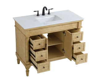 42 inch Single Bathroom Vanity in Antique Beige