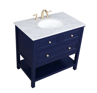 36 inch Single bathroom vanity in Blue