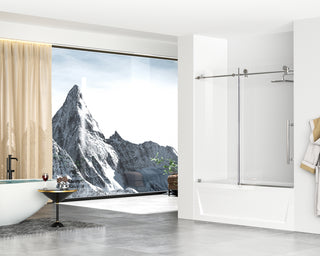 Frameless tub door 60 x 60 Polished Chrome