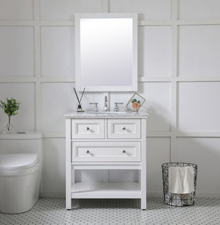 Aqua rectangle vanity mirror 24 inch in White