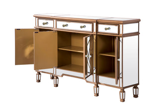 3 Drawer 4 Door Cabinet 60 in. x 14 in. x 36 in. in Gold Clear