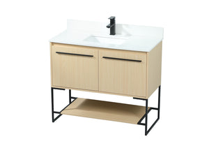 40 inch Single bathroom vanity in maple with backsplash