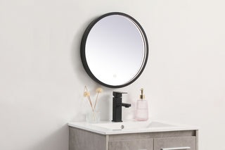 Pier 18 inch LED mirror with adjustable color temperature 3000K/4200K/6400K in black