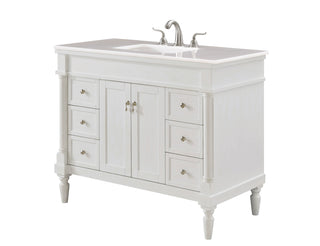 42 In. Single Bathroom Vanity Set In Antique White