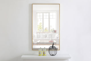 Metal frame Rectangle Mirror 24 inch Brass