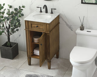 18 inch Single bathroom vanity in driftwood