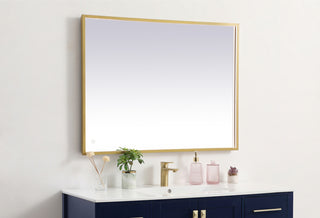 Pier 30x40 inch LED mirror with adjustable color temperature 3000K/4200K/6400K in brass