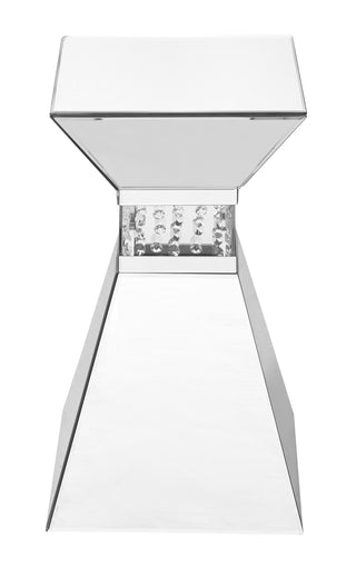 12 inch Crystal End Table in Clear Mirror Finish