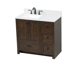 36 inch Single bathroom vanity in expresso with backsplash