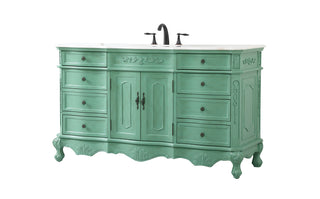 60 inch Single bathroom vanity in vintage mint