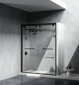 Semi-frameless shower door 60 x 76 Matte Black