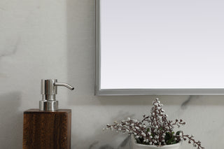 Metal Frame Arch Mirror 42x30 Inch in Silver