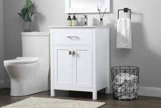 24 Inch SIngle Bathroom Vanity In White