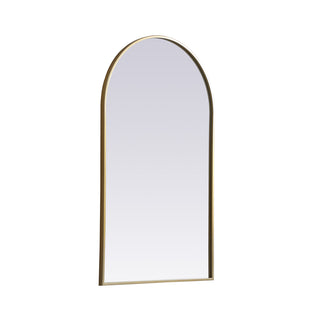 Metal Frame Arch Mirror 24x40 Inch in Brass