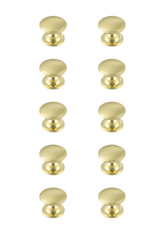Kaid 1.2" Diameter Brushed Gold Mushroom Knob Multipack (Set of 10)