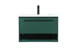 30 inch Single bathroom vanity in green