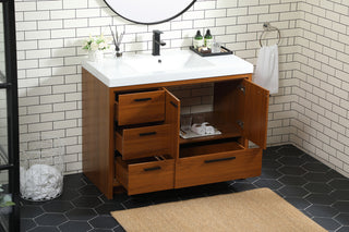 42 inch Single bathroom vanity in Teak