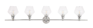 Gene 5 light Chrome and Clear  glass Wall sconce