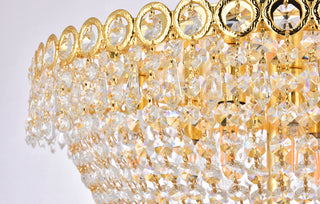 Century 9 light Gold Flush Mount Clear Royal Cut Crystal