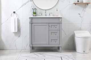 32 inch Single bathroom vanity in grey