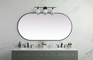 Metal Frame Oval Mirror 36x72 Inch in Black