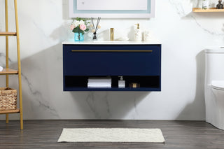 40 inch Single bathroom vanity in blue