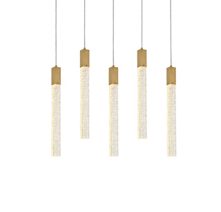 Weston 5 lights pendant in satin gold