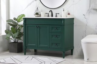 42 inch Single bathroom vanity in green