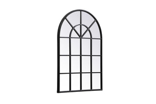 Metal windowpane mirror 28 inch x 41 inch in in Black