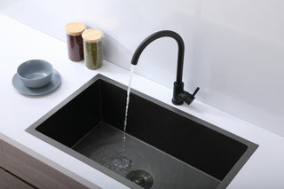 Finn Single Handle Kitchen Faucet in Matte Black