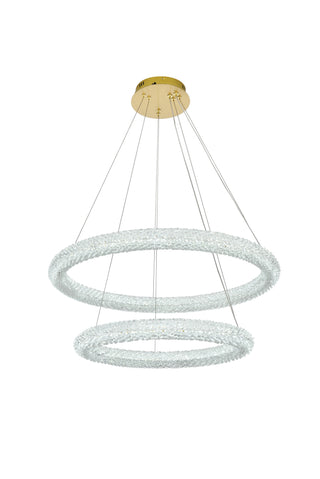 Bowen 32 inch Adjustable LED Chandelier in Satin Gold