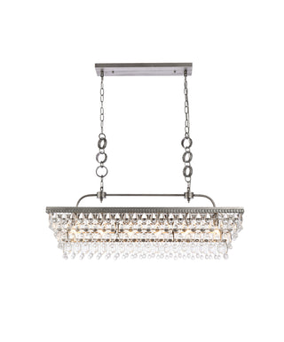 Nordic 40 inch rectangle pendant in antique silver