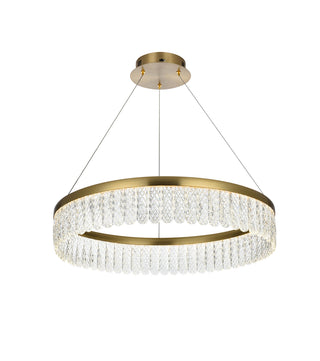 Rune 24 inch Adjustable LED chandelier in Satin Gold