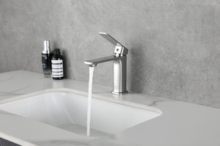 Lena Single Hole Single Handle Bathroom Faucet in Brushed Nickel