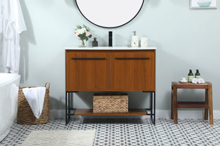 40 inch Single bathroom vanity in teak