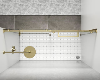 Semi-frameless shower door 60 x 76 Brushed Gold