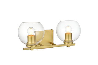 Juelz 2 light Brass and Clear Bath Sconce