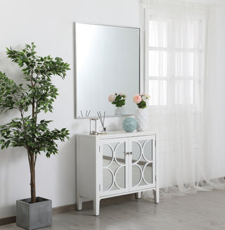 Metal frame rectangle mirror 36 inch in silver