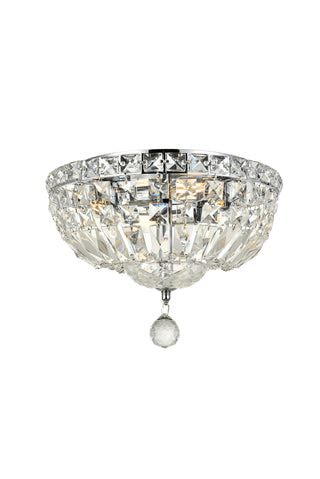 Tranquil 4 light Chrome Flush Mount Clear Royal Cut Crystal