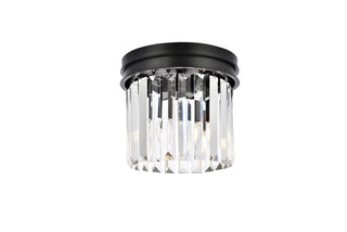 Sydney 3 light Matte Black Flush Mount Clear Royal Cut Crystal