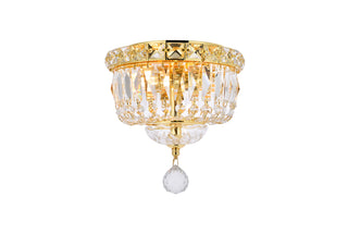 Tranquil 2 light Gold Flush Mount Clear Royal Cut Crystal