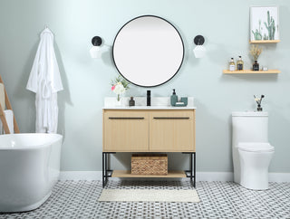 40 inch Single bathroom vanity in maple with backsplash