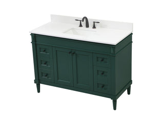 48 inch Single bathroom vanity in green with backsplash