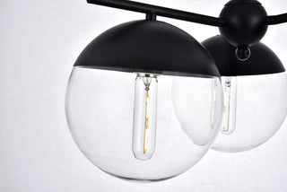 Eclipse 3 Lights Black Pendant With Clear Glass