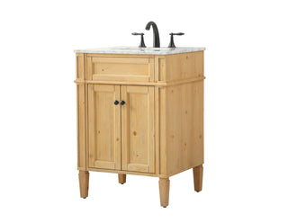 24 inch Single bathroom vanity in natural wood