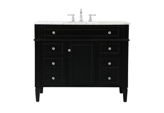 42 inch Single bathroom vanity in black